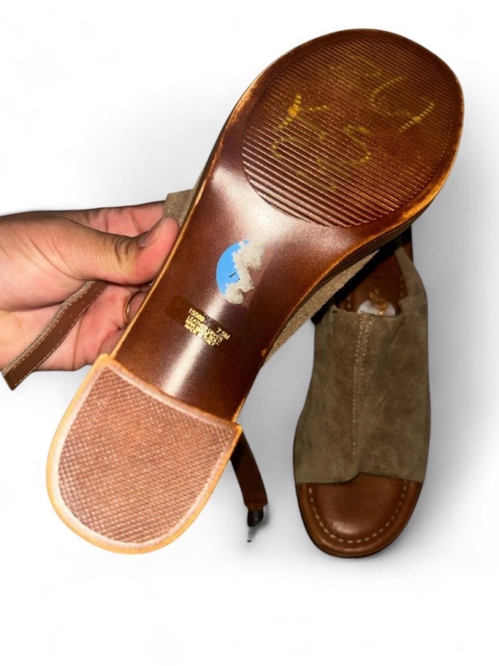 Women’s Suede Slide Sandals in Taupe - Picture 3 of 4
